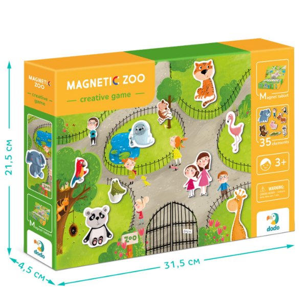 Joc magnetic  "Zoo", 1 tablă magnetică, 35 elem. [4]