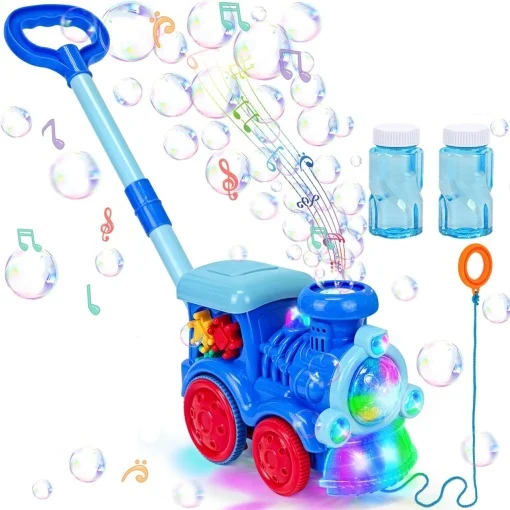 Jucarie de tras si impins 4 in 1 cu baloane muzica si lumini - Locomotiva Magica [6]