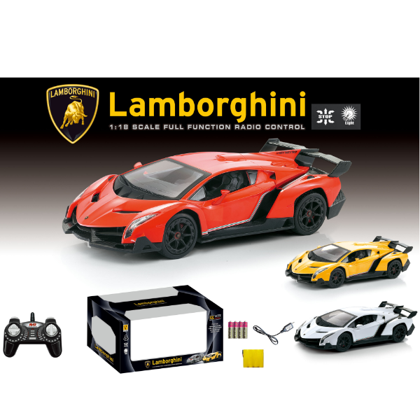 Lamborghini 1:18 cu telecomandă și baterie de 4.8V, 3 culori [2]