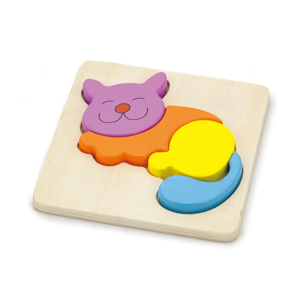 Mini puzzle cu diferite forme "Pisica" [3]