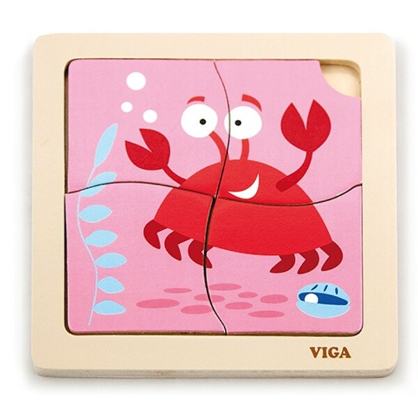 Mini-puzzle din lemn "Crab" [4]