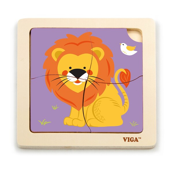 Mini-puzzle din lemn "Leu" [2]