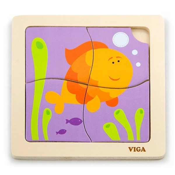 Mini-puzzle din lemn "Pește" [1]