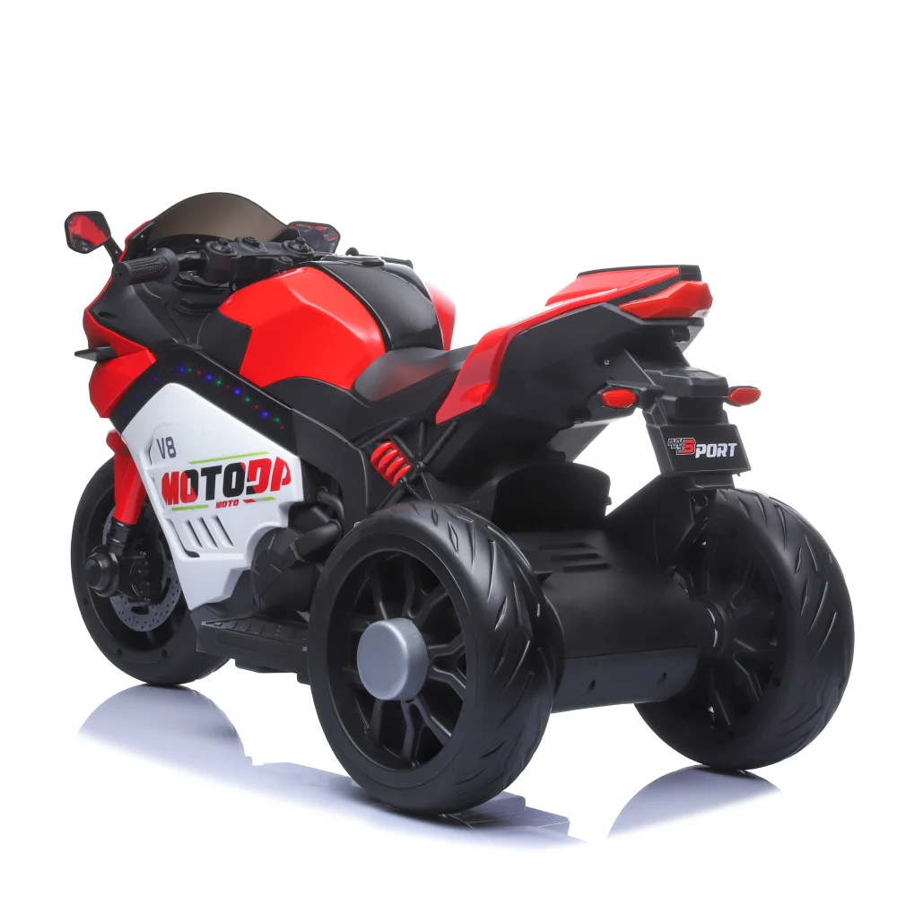 Motocicletă electrică pentru copii cu parbriz iluminat LED, roșie (45675) [3]