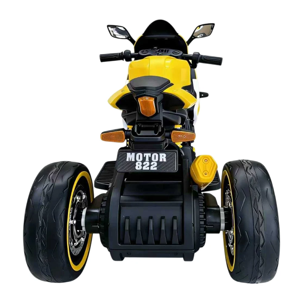 Motocicletă electrică pentru copii cu telecomandă, galbenă (82963) [4]