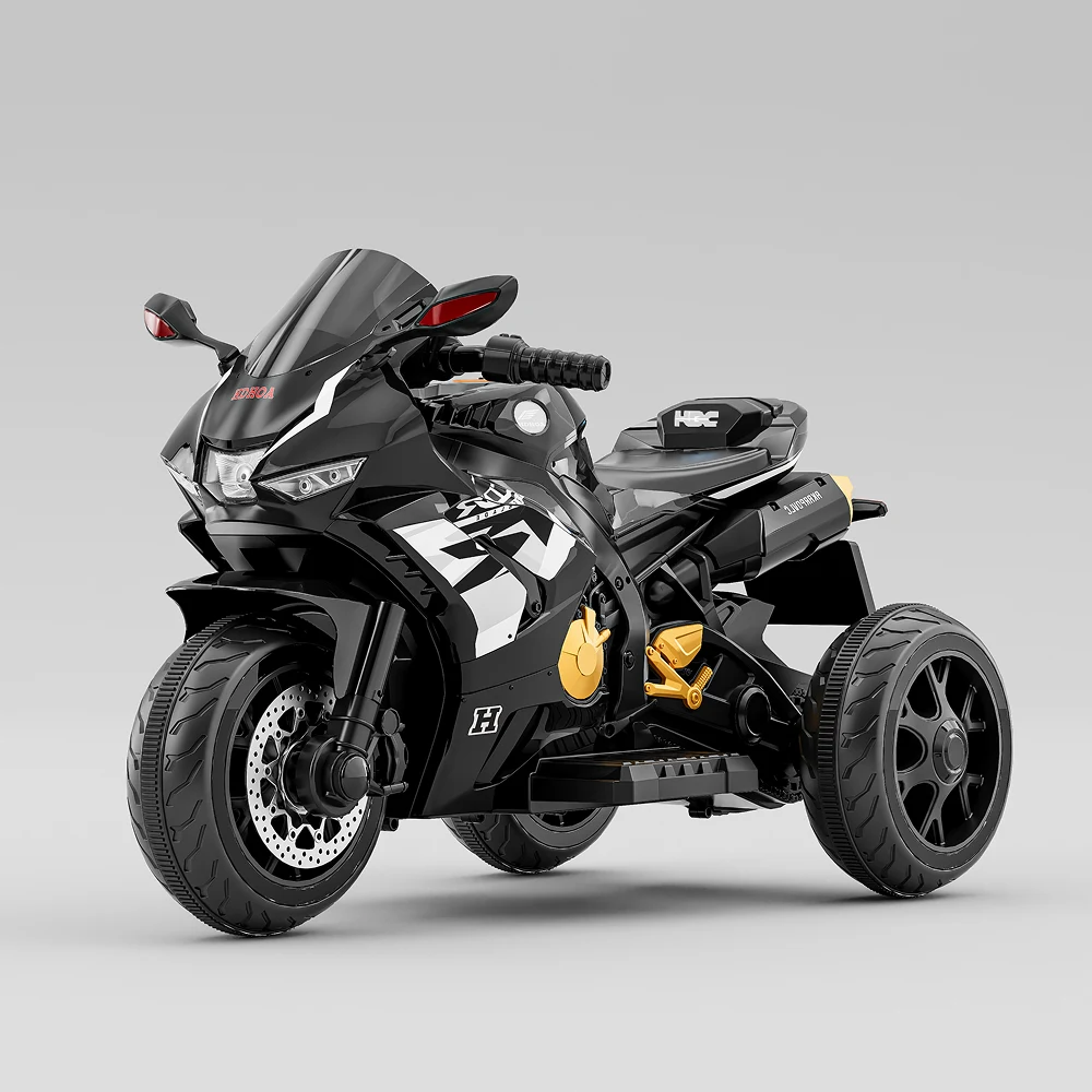 Motocicletă electrică pentru copii cu telecomandă, gri (81859) [2]