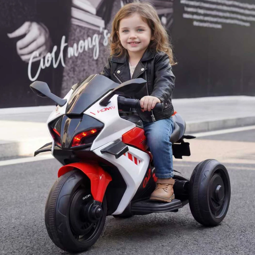 Motocicletă electrică pentru copii cu telecomandă, roșie (85297) [2]