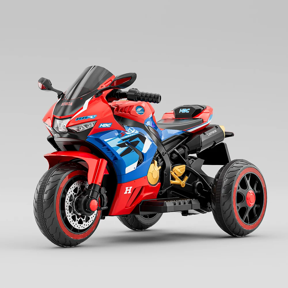 Motocicletă electrică pentru copii cu telecomandă, roșie-albastră (RT516) [2]