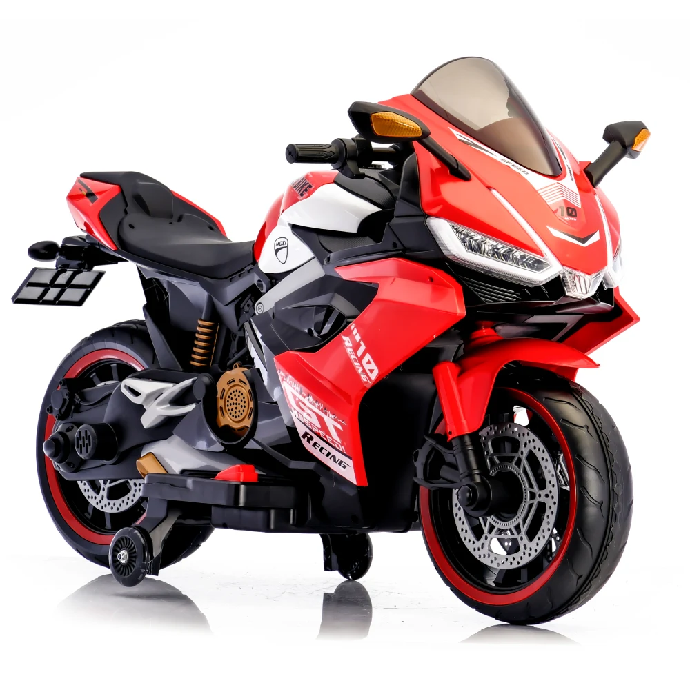 Motocicletă electrică pentru copii, roșie (56782) [6]
