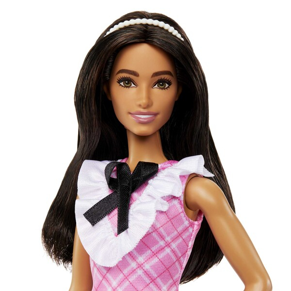 Păpușa Barbie "Fashionista cu părul  negru și rochie cu carouri” [4]