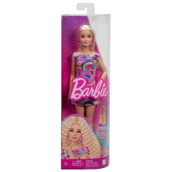 Păpușa Barbie "rochie colorată cu un imprimeu atrăgător" [3]
