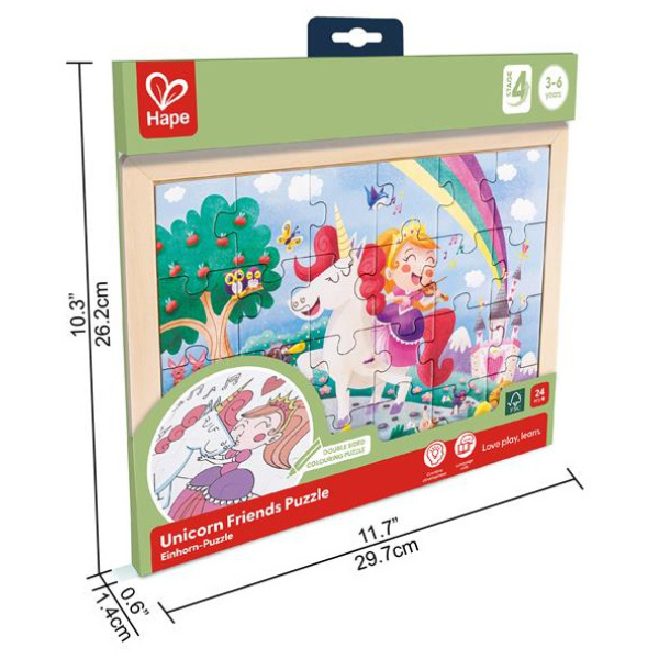 Puzzle 2 în 1 "Unicorn și prieteni" [7]