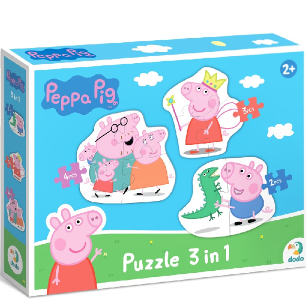 Puzzle 3 în 1 "Familia Peppa Pig" [5]