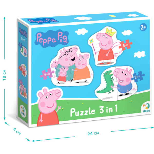 Puzzle 3 în 1 "Familia Peppa Pig" [8]