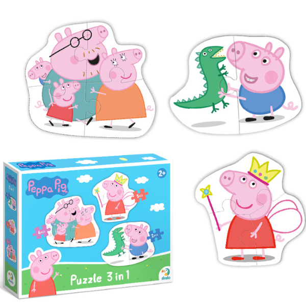 Puzzle 3 în 1 "Familia Peppa Pig" [7]