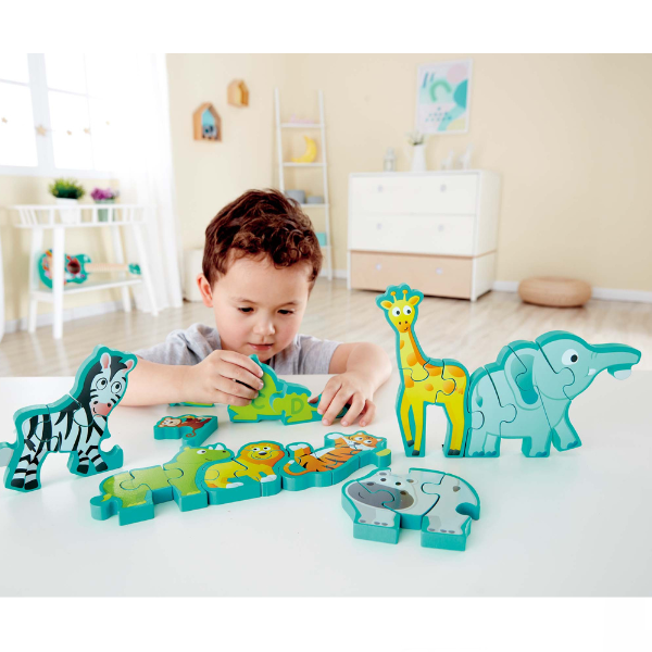 Puzzle-alfabet din lemn "Parada animalelor" [8]