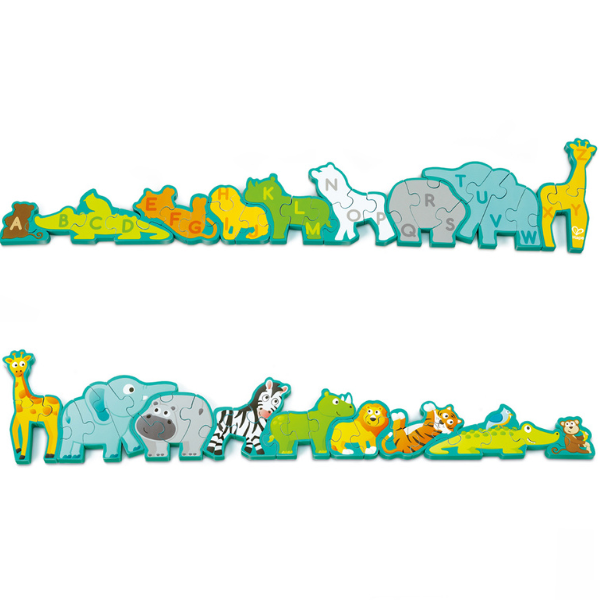 Puzzle-alfabet din lemn "Parada animalelor" [13]