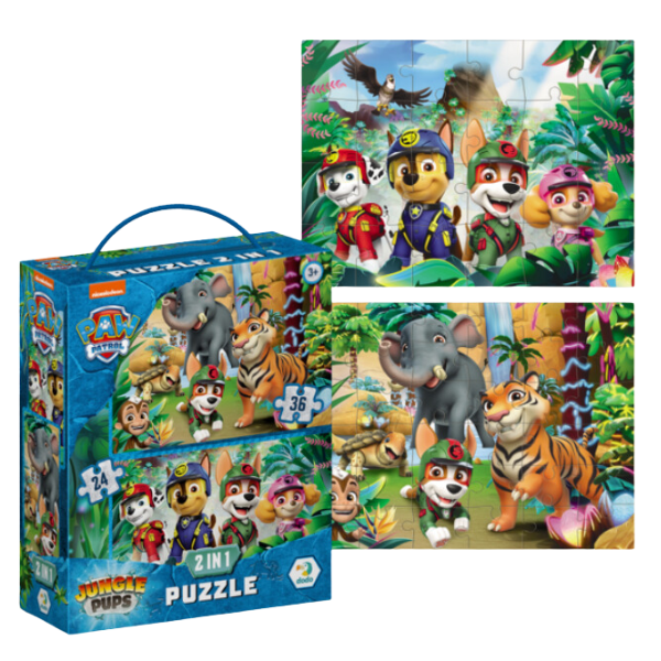 Puzzle "Aventuri în Junglă, 2 în 1", seria Patrula cățelușilor, 60 elem. [1]