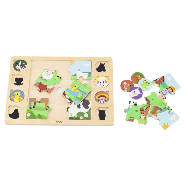 Puzzle din lemn "Animale de fermă" 17 elem. [5]