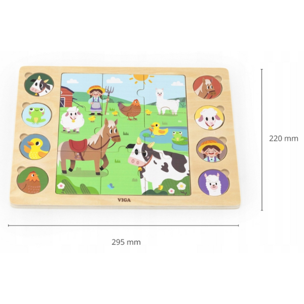 Puzzle din lemn "Animale de fermă" 17 elem. [6]