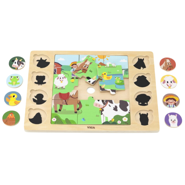 Puzzle din lemn "Animale de fermă" 17 elem. [4]
