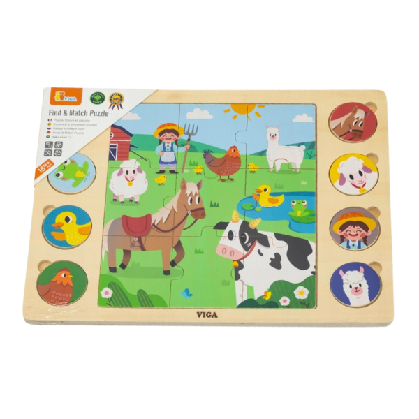 Puzzle din lemn "Animale de fermă" 17 elem. [2]