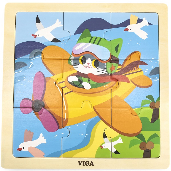 Puzzle din lemn "Avion" 9 elem. [1]