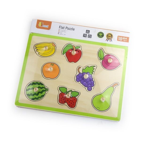 Puzzle din lemn cu buton „Fructe" 8 elem. [2]