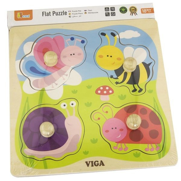 Puzzle din lemn cu buton „Insecte” [2]