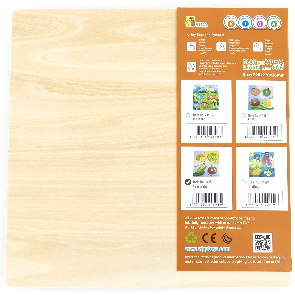 Puzzle din lemn cu buton „Legume" [3]