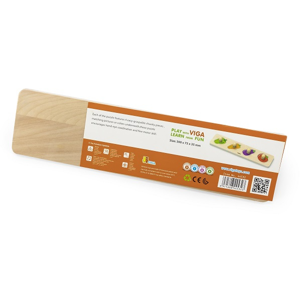 Puzzle din lemn cu buton „Legume" [4]