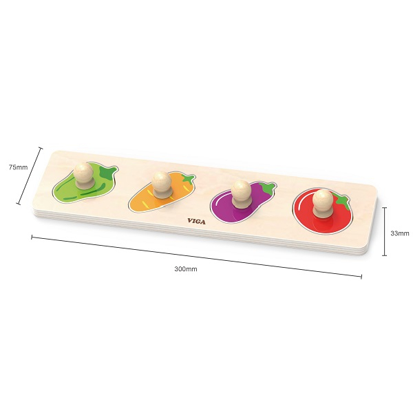 Puzzle din lemn cu buton „Legume" [3]