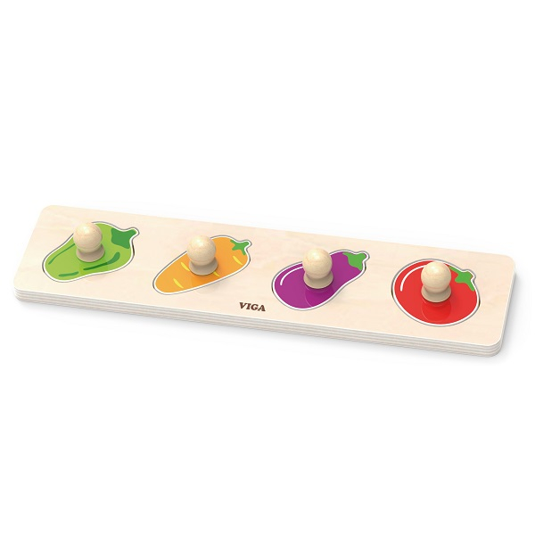 Puzzle din lemn cu buton „Legume" [1]