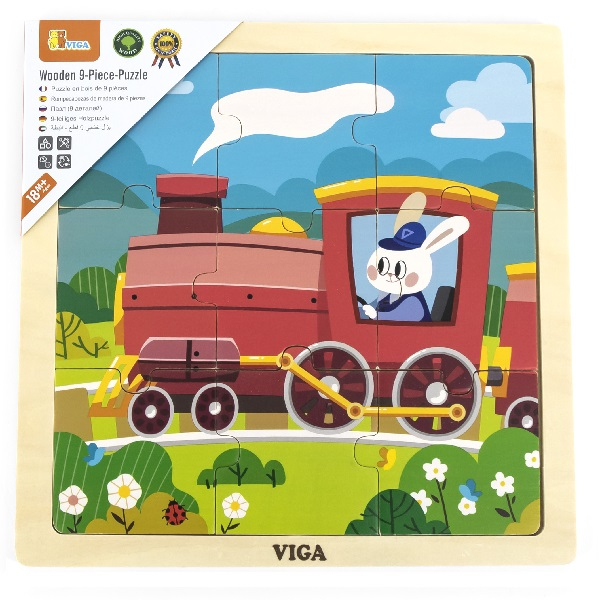 Puzzle din lemn "Locomotivă" 9 elem. [2]