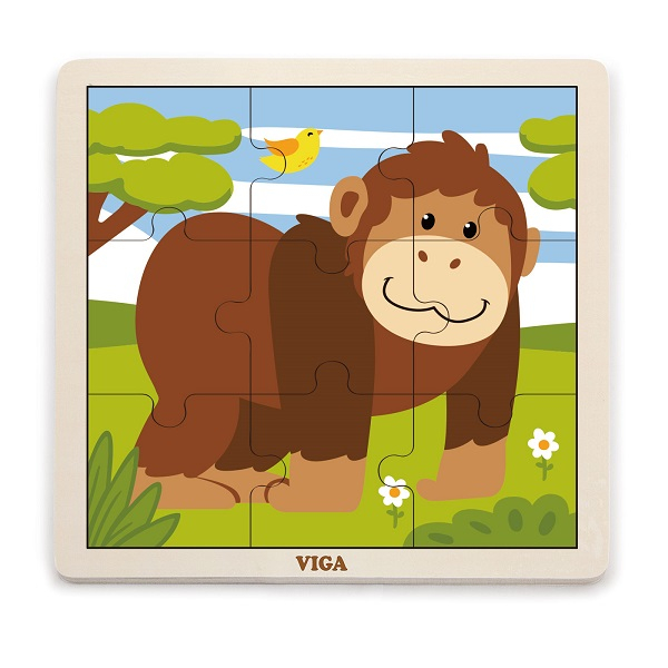 Puzzle din lemn "Maimuțica" 9 elem. [1]