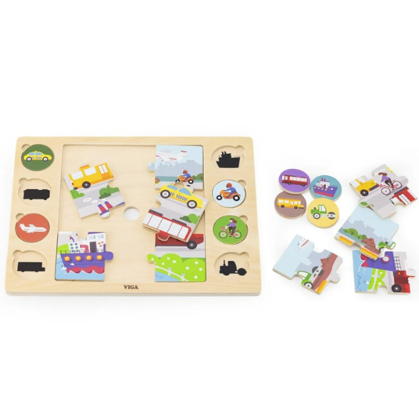Puzzle din lemn "Transport" 9 elem. [3]
