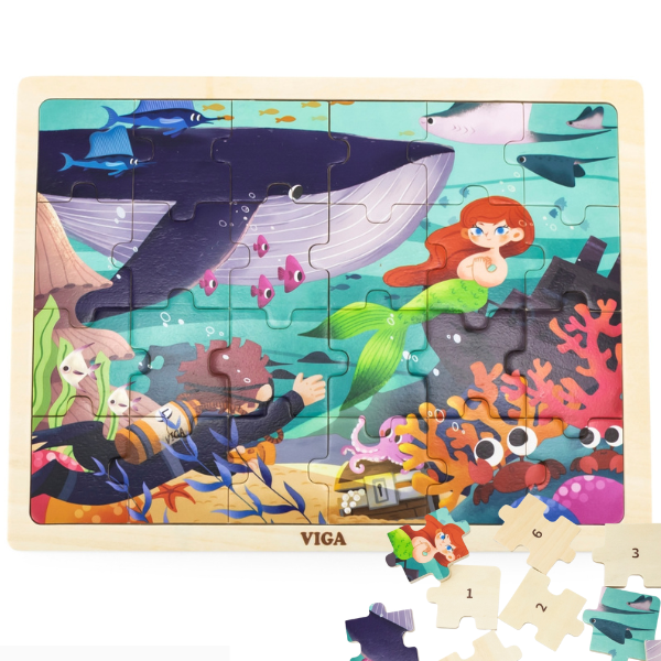 Puzzle din lemn "Universul subacvatic", 24 elem. [1]