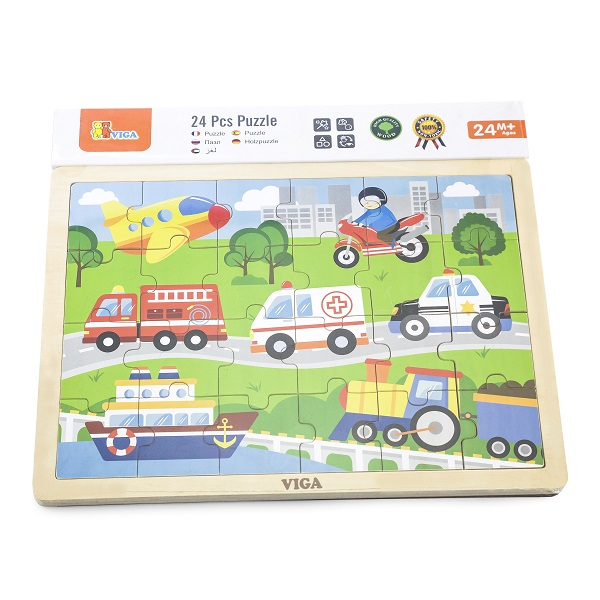 Puzzle din lemn "Vehicule" 24 elem. [2]