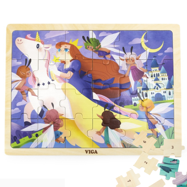 Puzzle din lemn "Zburând pe unicorn", 24 elem. [1]