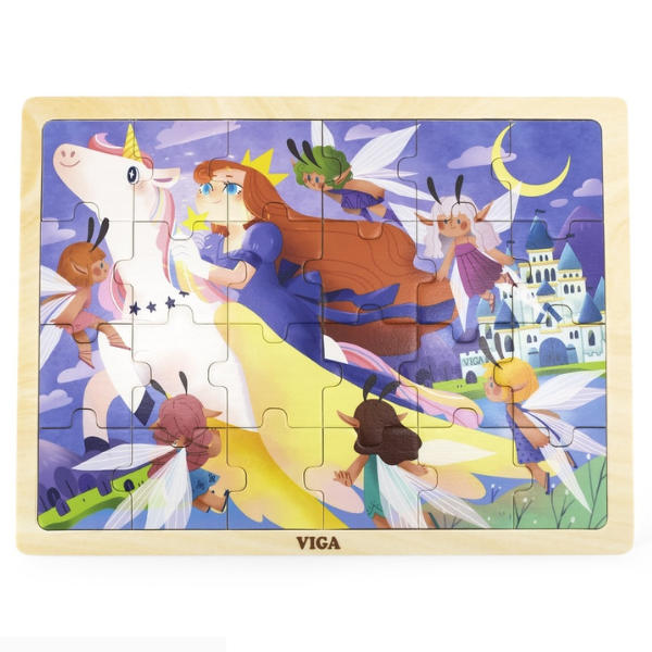 Puzzle din lemn "Zburând pe unicorn", 24 elem. [4]