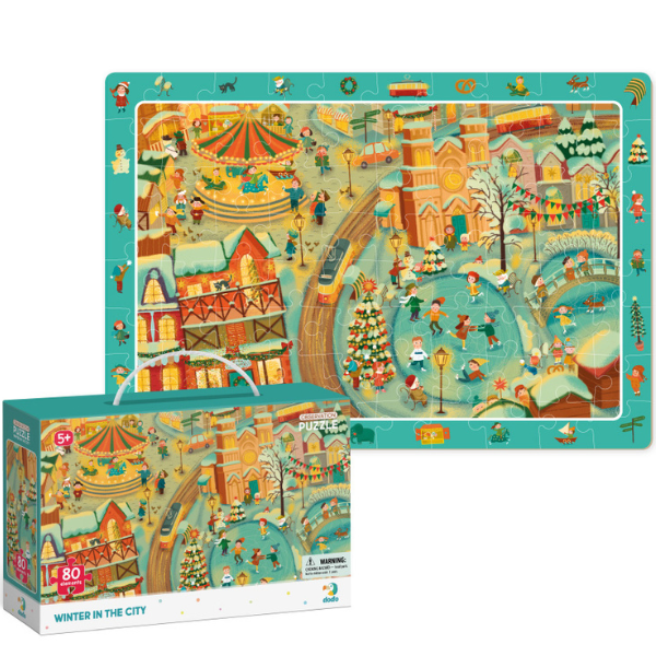 Puzzle "Iarna în oraș", seria Puzzle de observație, 80 elem. [1]