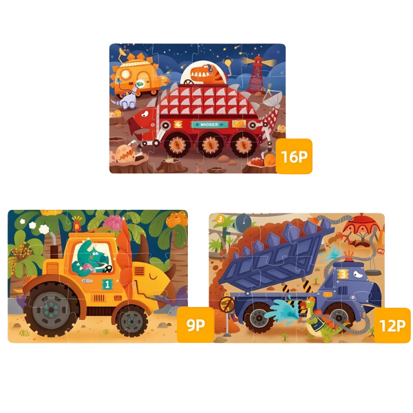 Puzzle Level Up „Dinozauri - echipamente de construcție”, nivelul 2 [2]