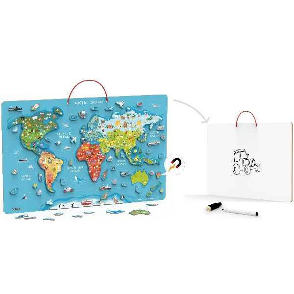Puzzle și tablă magnetică „Harta lumii” [2]