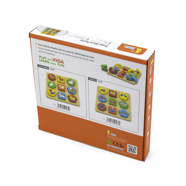 Puzzle-sorter din lemn "Animalele de la fermă" [7]