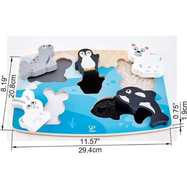 Puzzle tactil – inserție "Animăluțe polare" [6]