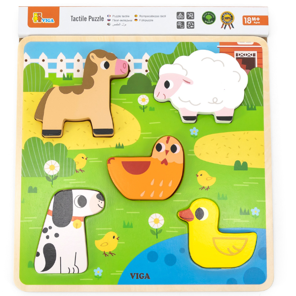 Puzzle tactil - inserție "Ferma", 5 elem. [3]