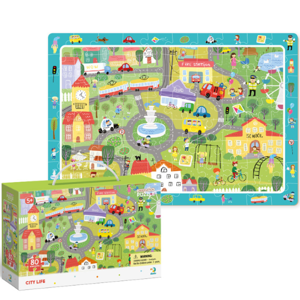 Puzzle "Viața în oraș", seria Puzzle de observație, 80 elem. [1]