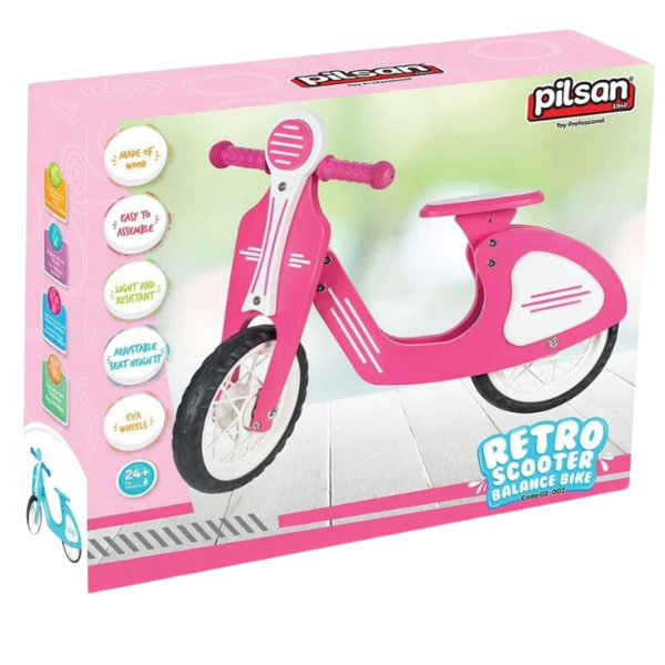 Retro-bicicletă fără pedale, cu roți EVA, albastră/roz [4]