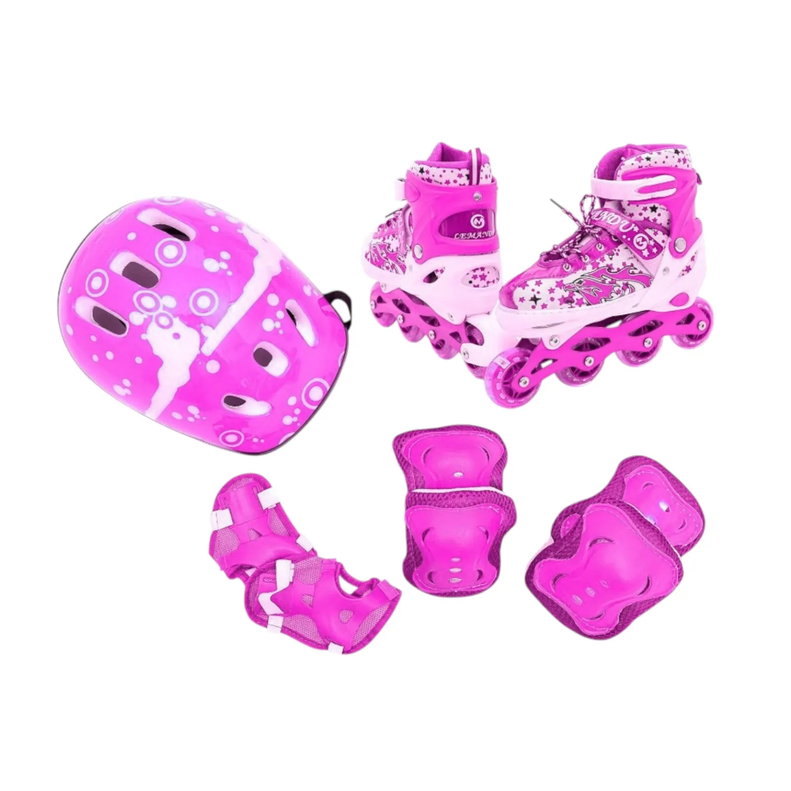 Set Role pentru Copii "Pink Galaxy" - Cască și Protecții Incluse( Roți cu lumini ) 39-42 [1]