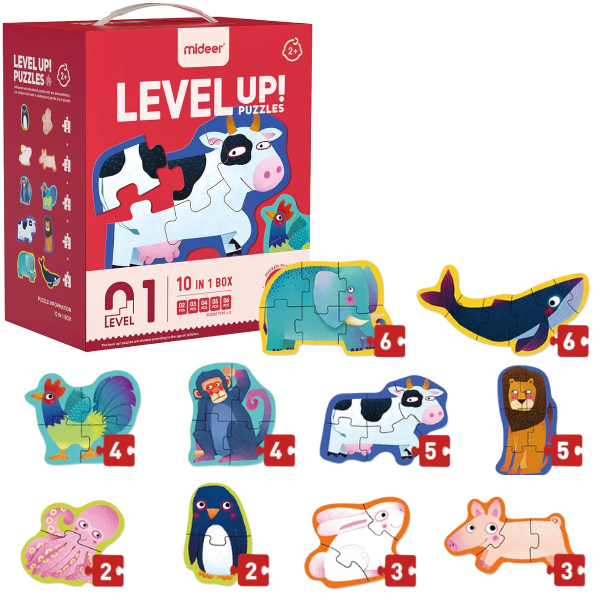 Seria de puzzle-uri „Animale”, 10 în 1, nivelul 1 [1]